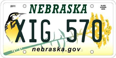 NE license plate XIG570