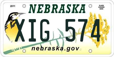 NE license plate XIG574