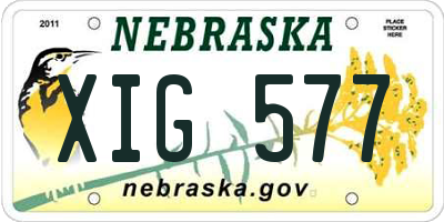 NE license plate XIG577
