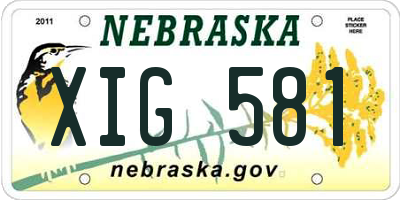 NE license plate XIG581