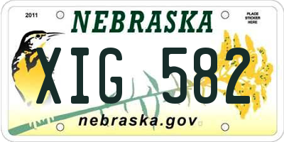 NE license plate XIG582