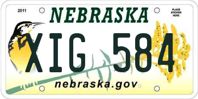 NE license plate XIG584