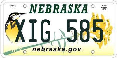NE license plate XIG585