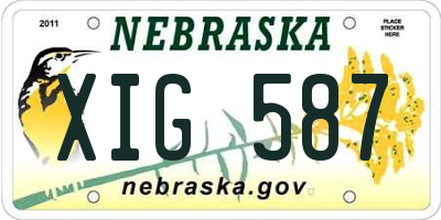 NE license plate XIG587