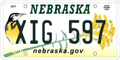NE license plate XIG597