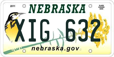 NE license plate XIG632