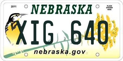 NE license plate XIG640