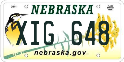 NE license plate XIG648