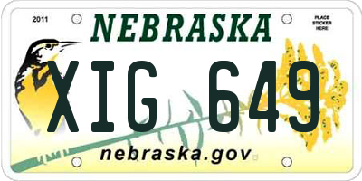 NE license plate XIG649