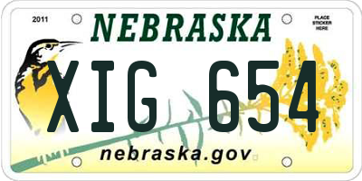 NE license plate XIG654