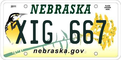 NE license plate XIG667