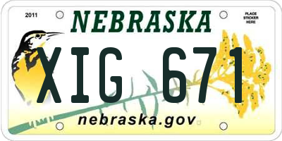 NE license plate XIG671