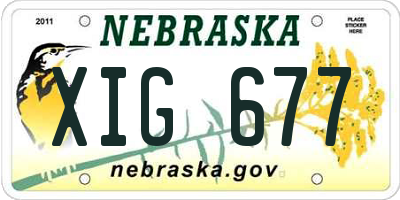 NE license plate XIG677