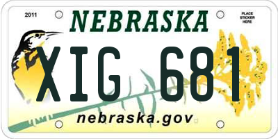 NE license plate XIG681