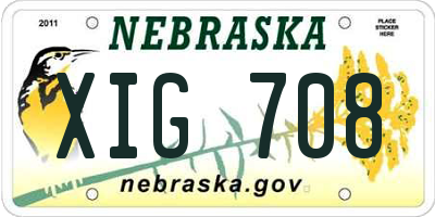 NE license plate XIG708