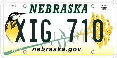 NE license plate XIG710