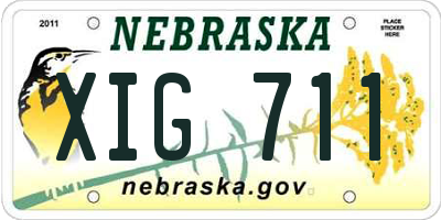 NE license plate XIG711