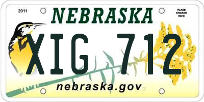 NE license plate XIG712