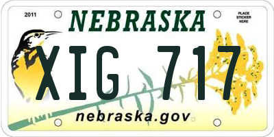 NE license plate XIG717