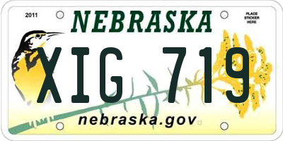 NE license plate XIG719