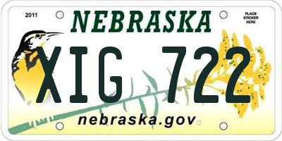 NE license plate XIG722