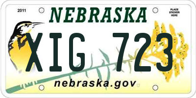 NE license plate XIG723