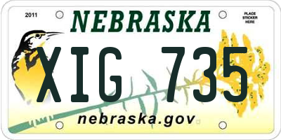 NE license plate XIG735