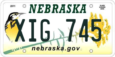 NE license plate XIG745