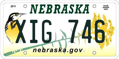 NE license plate XIG746