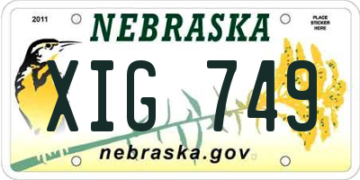 NE license plate XIG749