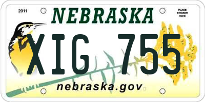 NE license plate XIG755