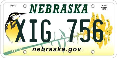 NE license plate XIG756