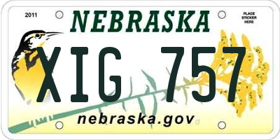 NE license plate XIG757