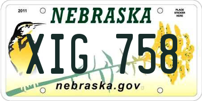 NE license plate XIG758