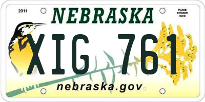 NE license plate XIG761