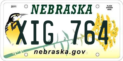 NE license plate XIG764