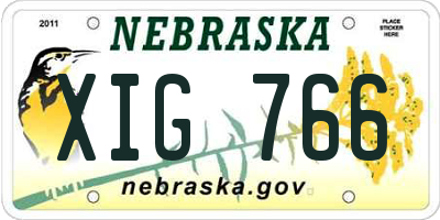 NE license plate XIG766