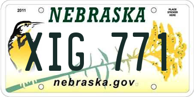 NE license plate XIG771