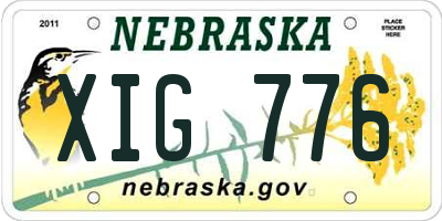 NE license plate XIG776