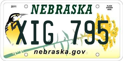 NE license plate XIG795