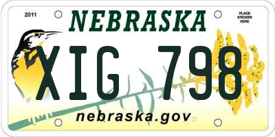 NE license plate XIG798