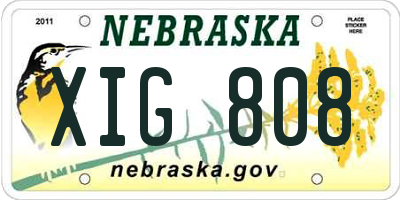 NE license plate XIG808