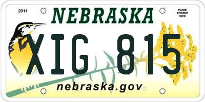 NE license plate XIG815