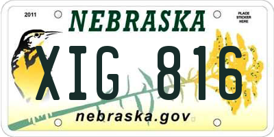 NE license plate XIG816