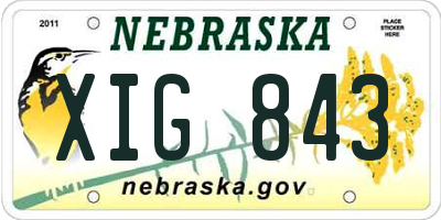 NE license plate XIG843