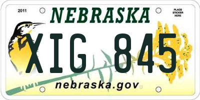 NE license plate XIG845