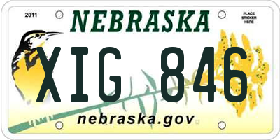 NE license plate XIG846