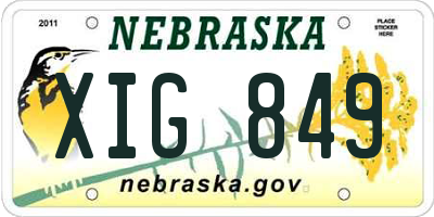 NE license plate XIG849