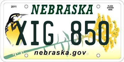 NE license plate XIG850