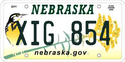 NE license plate XIG854